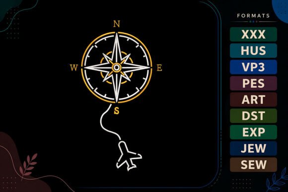 Compass Travel Summer: A Travel-Themed Embroidery Design Worth Exploring