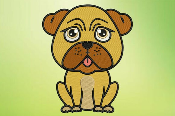 Cute Cartoon Pug Puppy: A Sweet Touch for Personalized Embroidery