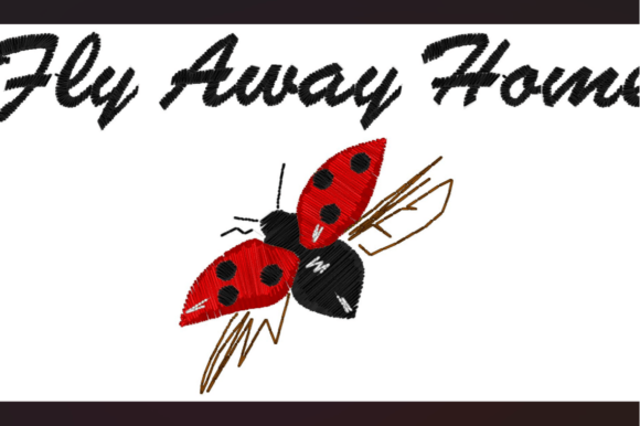Fly Away Home Ladybird: A Minimalist Gem for Seasonal Embroidery