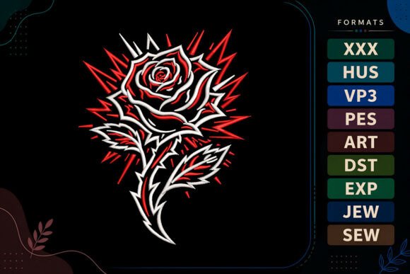 Gothic Rose Tattoo Style: A Bold Choice for Seasonal Embroidery