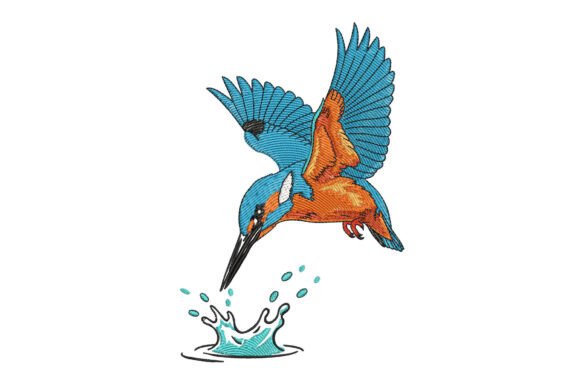 Kingfisher: A Charming Embroidery Design for Personalized Gifts