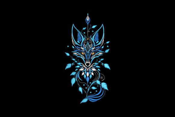 Mystical Blue Fox with Floral Accents: A Seller’s Review