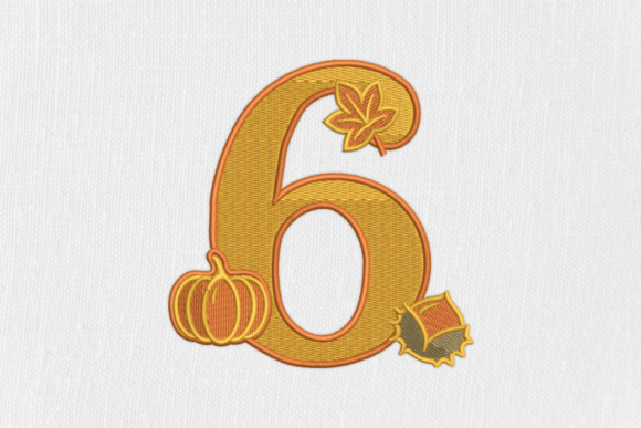Number 6 Autumn Monogram: A Seasonal Staple for Boutique Embroidery