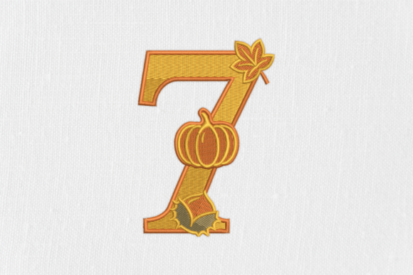 Number 7 Autumn Monogram: A Seasonal Embroidery Pick for Etsy Sellers