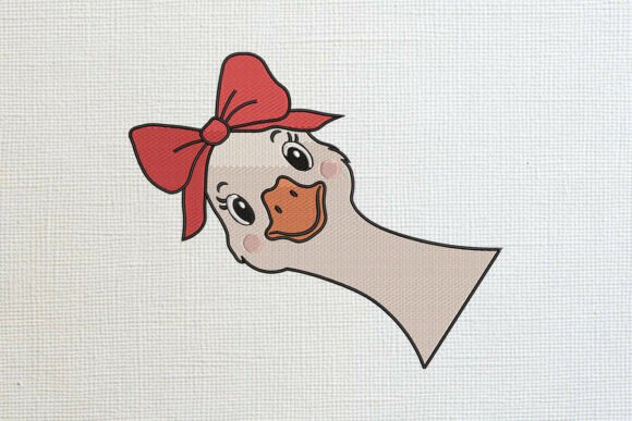 Peeking Duck with Red Hair Bow: A Sweet Touch for Boutique Sweatshirts