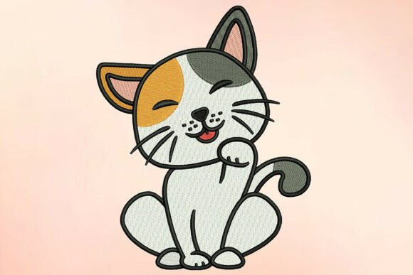 Playful Paw Licking Cat: A Designer’s Take for Boutique Apparel