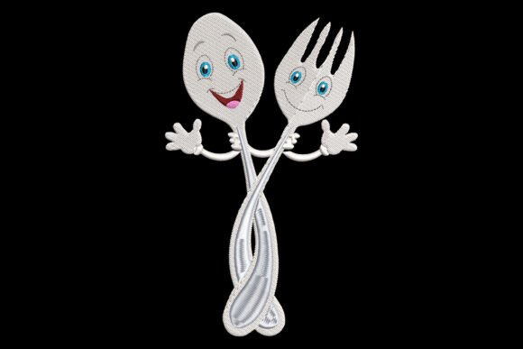 Spoon and Fork: A Subtle Kitchen Charm for Embroidery Projects