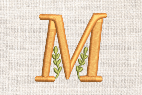 White Floral Letter M Embroidery: A Delicate Design for Meaningful Gifts